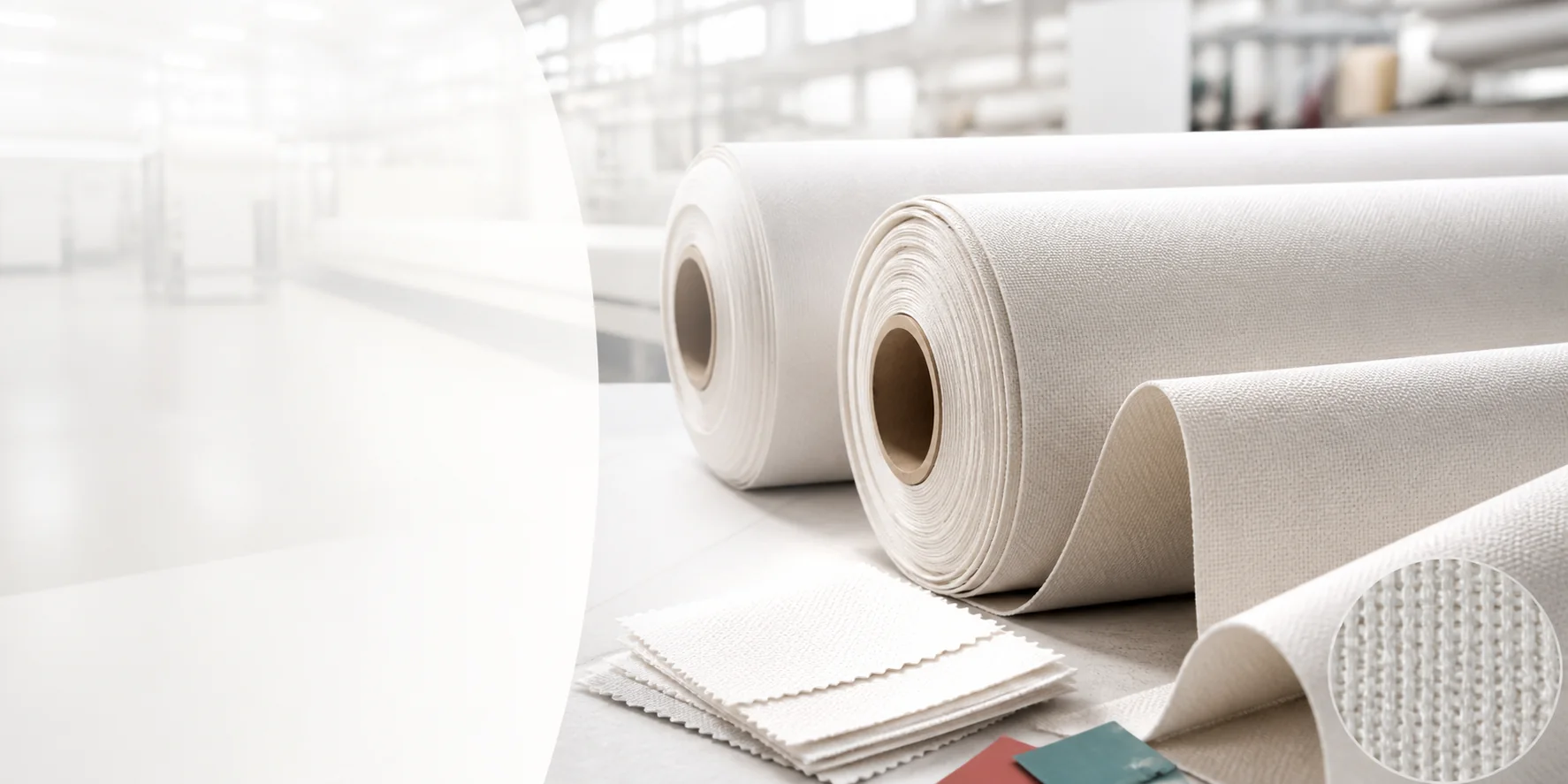 Printable canvas rolls and woven texture samples